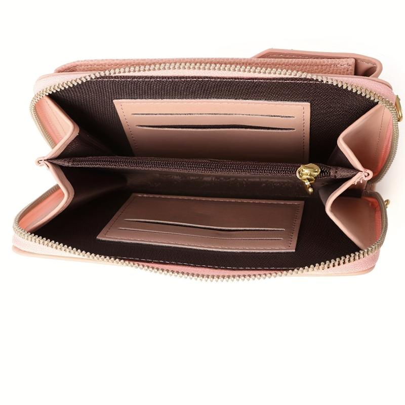 Vertical Crossbody Bag Zipper Wallet Purse