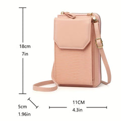 Vertical Crossbody Bag Zipper Wallet Purse