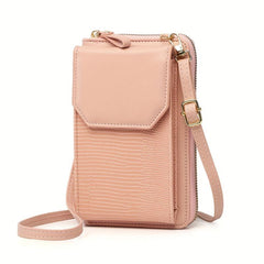 Vertical Crossbody Bag Zipper Wallet Purse