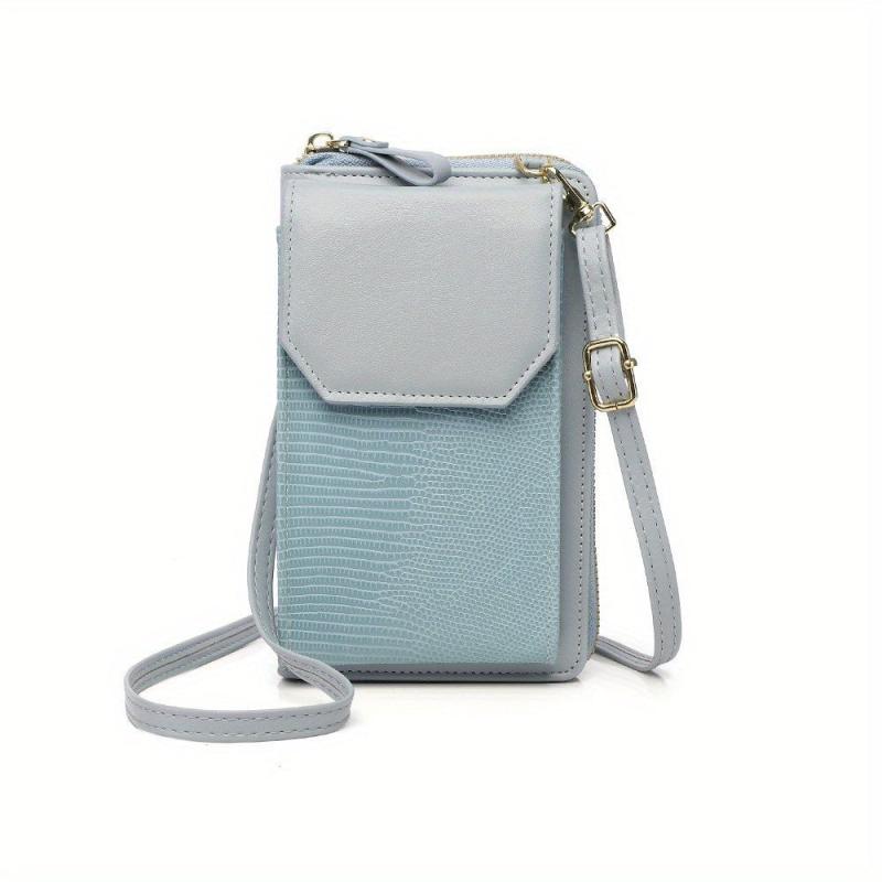Vertical Crossbody Bag Zipper Wallet Purse