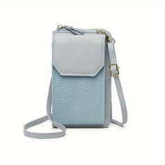 Vertical Crossbody Bag Zipper Wallet Purse
