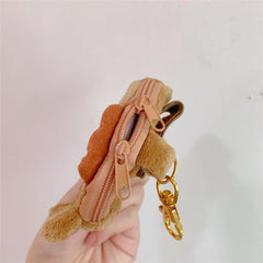 Mini Fish Coin Purse Plush Storage Bag Zipper Wrist Bag Key Ring