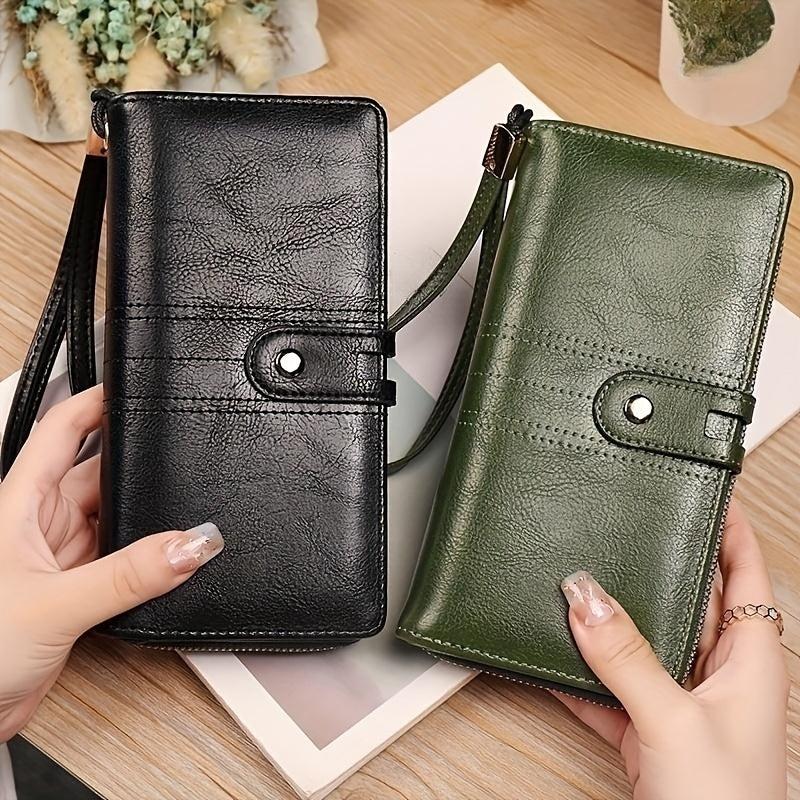 PU Leather Long Wallet Foldable Clutch Purse For Women