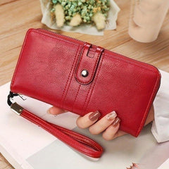 PU Leather Long Wallet Foldable Clutch Purse For Women