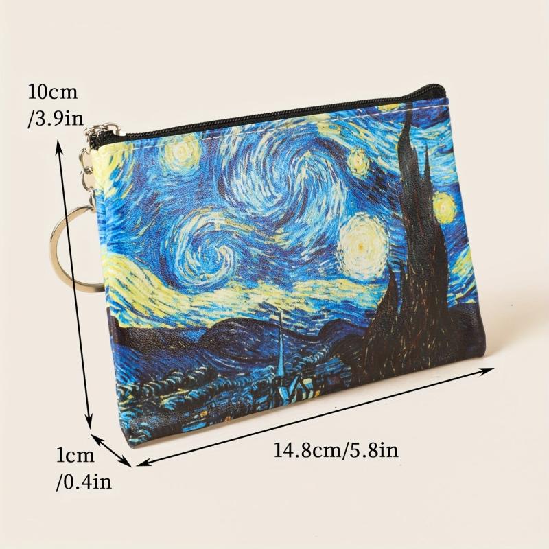 Starry Sky Coin Purse Zipper Makeup Bag for Keys & Earphone