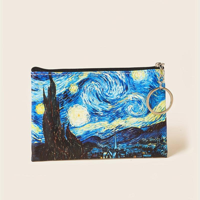 Starry Sky Coin Purse Zipper Makeup Bag for Keys & Earphone
