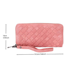 Braided Long Wallet Zipper Coin Purse Wristband