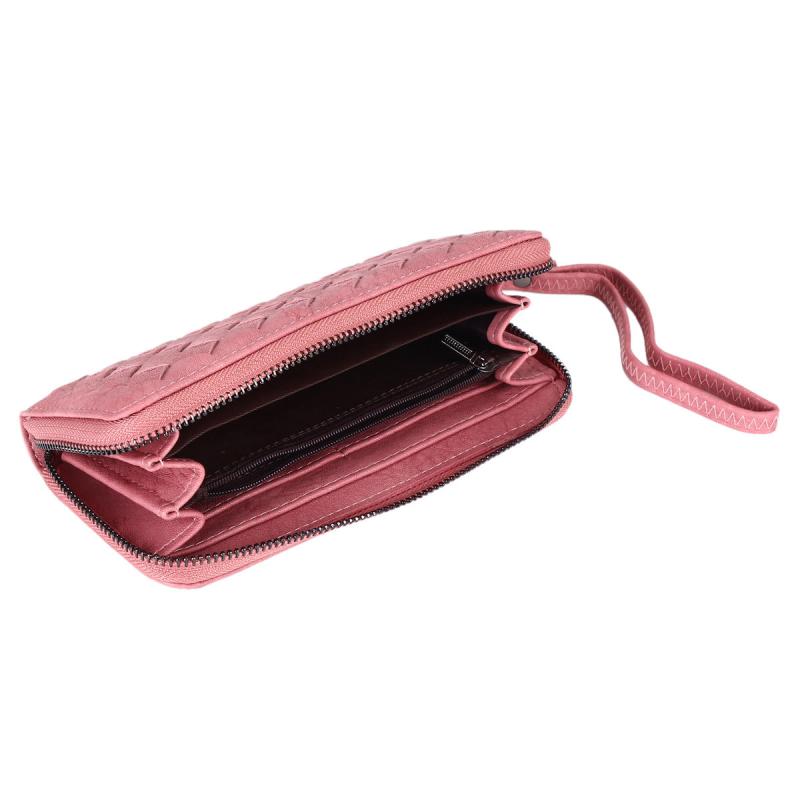 Braided Long Wallet Zipper Coin Purse Wristband