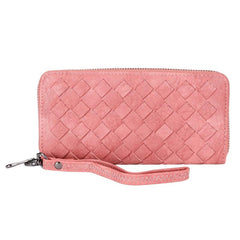 Braided Long Wallet Zipper Coin Purse Wristband