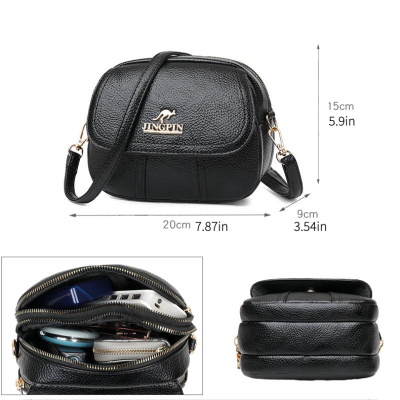 Small Textured Crossbody Bag Faux Leather Waterproof Portable Shoulder Bag
