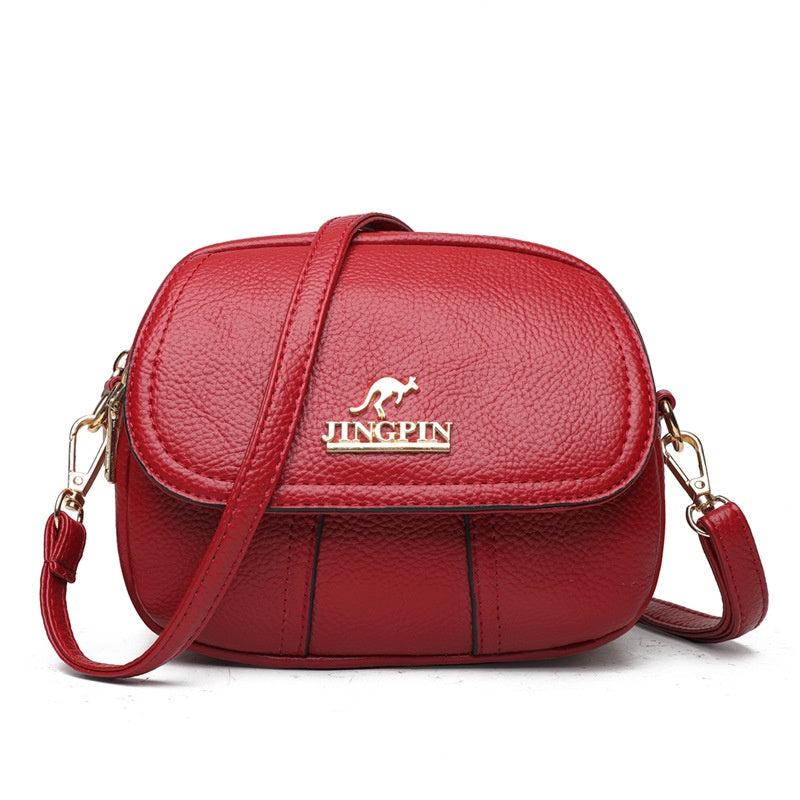 Small Textured Crossbody Bag Faux Leather Waterproof Portable Shoulder Bag