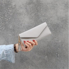 Women's Long Wallet Trifold Tassel Purse With Heart Pendant