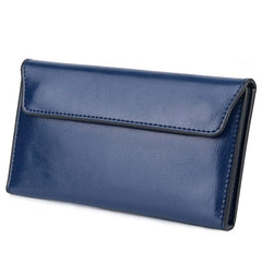 Women's Minimalist Flap Clutch Wallet Solid Coin Purse