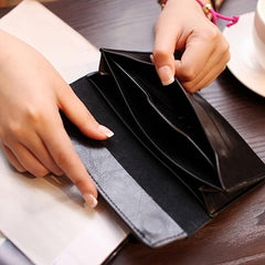 Women's Minimalist Flap Clutch Wallet Solid Coin Purse