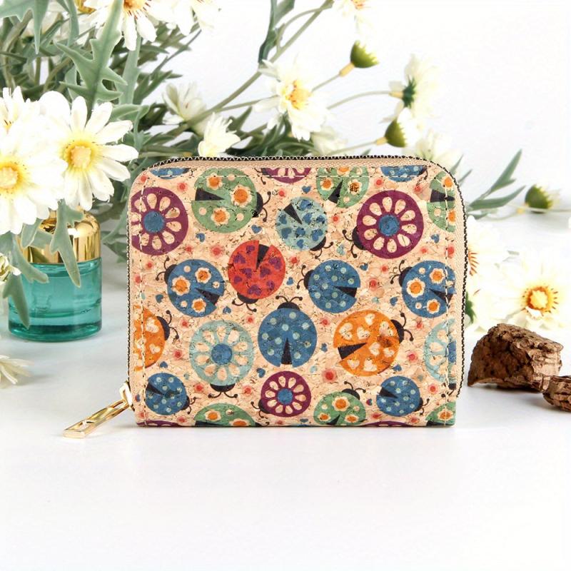 Vintage Pattern Clutch Coin Purse Zipper Around Wallet