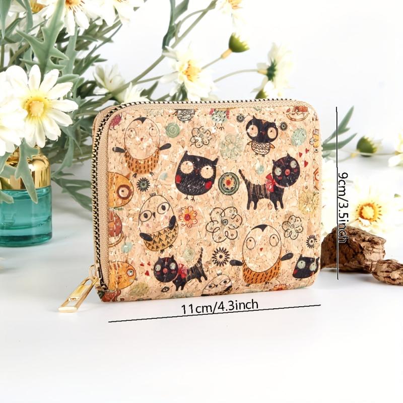 Vintage Pattern Clutch Coin Purse Zipper Around Wallet
