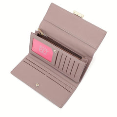 Solid Square Flap Wallet Clutch Bag Faux Leather Long Wallet
