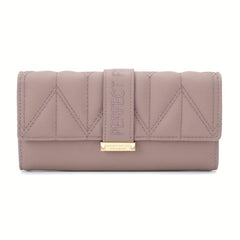 Solid Square Flap Wallet Clutch Bag Faux Leather Long Wallet