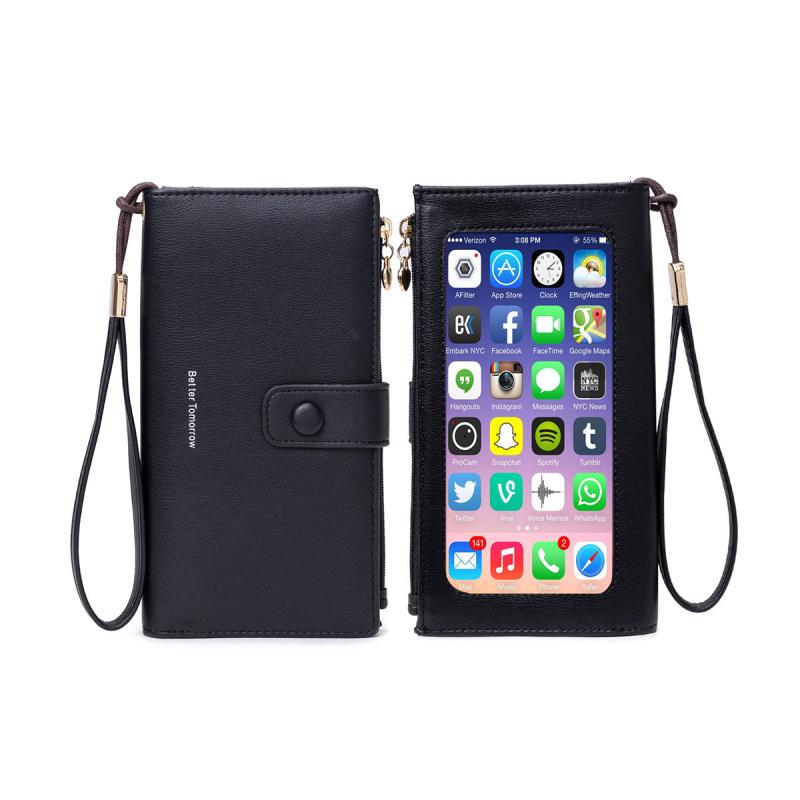 PU Women's RFID Travel Wallet Touch Screen Phone Bag Clutch Bag