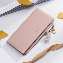 Tassel Decor Clutch Purse Long Wallet for Women