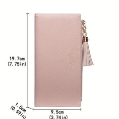 Tassel Decor Clutch Purse Long Wallet for Women