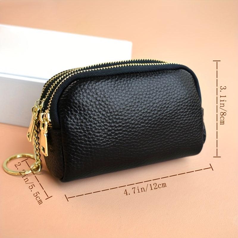 3-Layer Purse Change Coin Purse Mini Holder Zip Key Storage Pouch