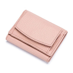Women's Mini Wallet Faux Leather Snap Button Coin Purse Solid Coin Pockets
