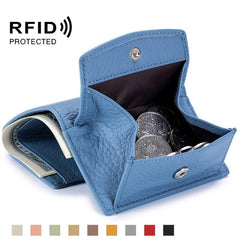 Women's Mini Wallet Faux Leather Snap Button Coin Purse Solid Coin Pockets