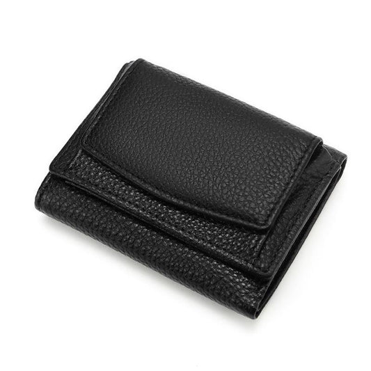Women's Mini Wallet Faux Leather Snap Button Coin Purse Solid Coin Pockets