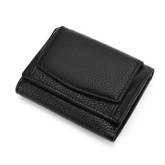 Women's Mini Wallet Faux Leather Snap Button Coin Purse Solid Coin Pockets