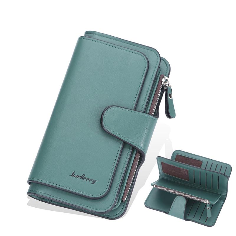 Women's Faux Leather Wallet With Card Slots & ID Window