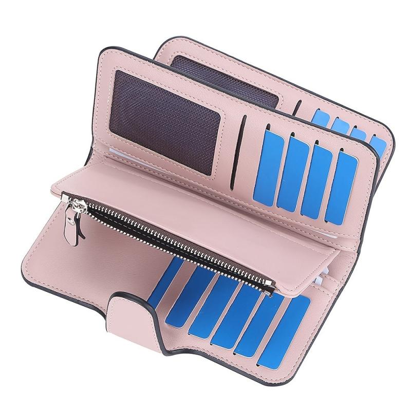 Women's Faux Leather Wallet With Card Slots & ID Window