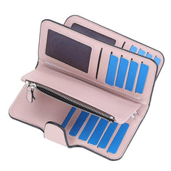 Women's Faux Leather Wallet With Card Slots & ID Window