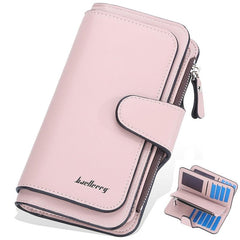 Women's Faux Leather Wallet With Card Slots & ID Window