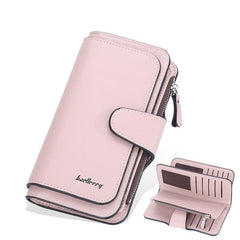 Women's Faux Leather Wallet With Card Slots & ID Window