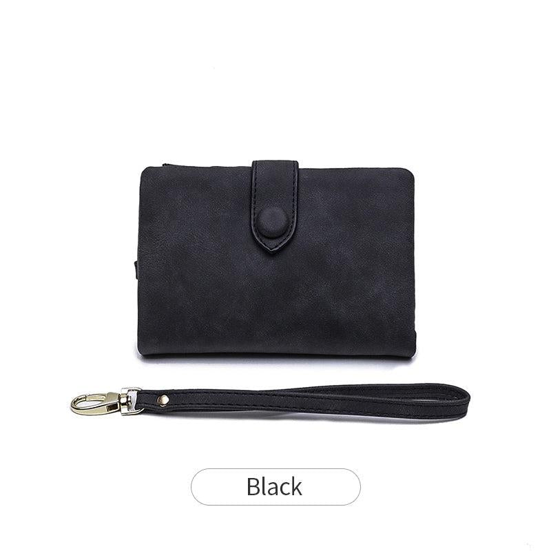 Snap Button Small Wallet Faux Leather Wallet