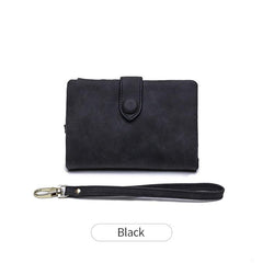 Snap Button Small Wallet Faux Leather Wallet
