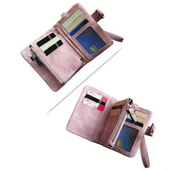 Snap Button Small Wallet Faux Leather Wallet
