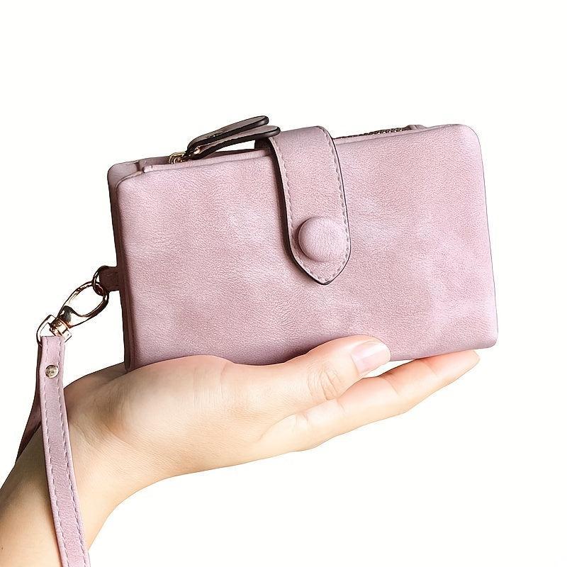 Snap Button Small Wallet Faux Leather Wallet