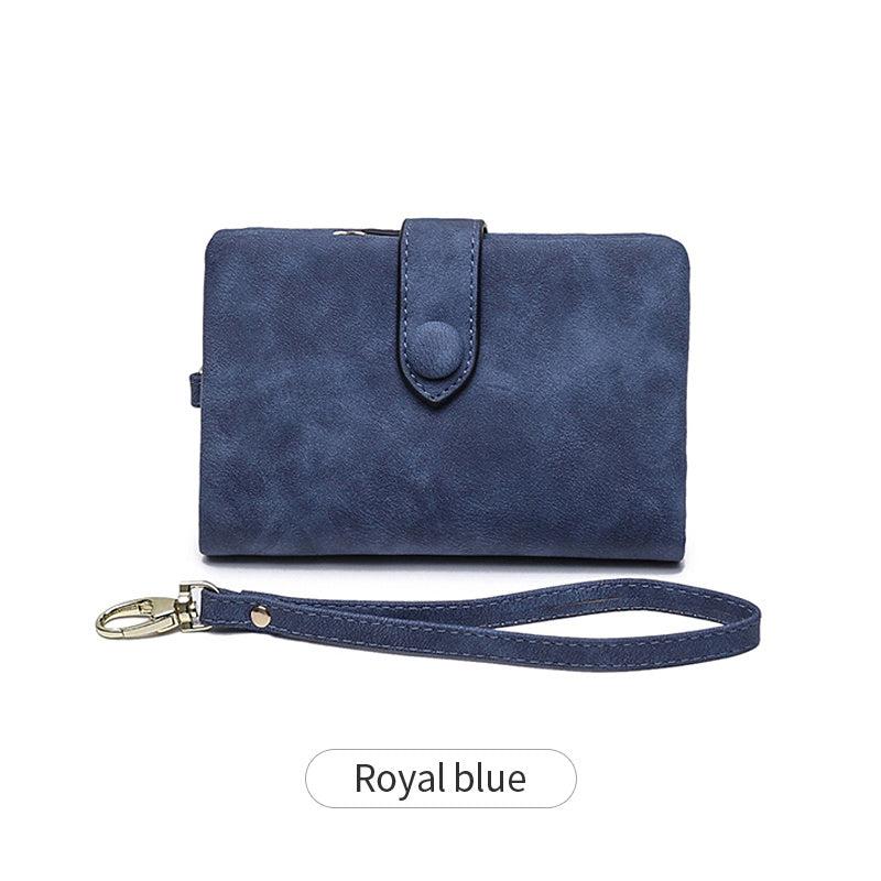 Snap Button Small Wallet Faux Leather Wallet