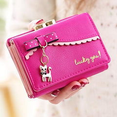 Cat Wallet PU Leather Credit Card Organizer & Clutch Bag