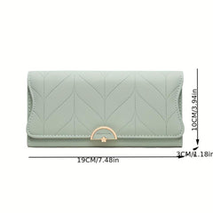 Solid Long Wallet Casual All Match Card Coin Purse Portable Clutch Bag