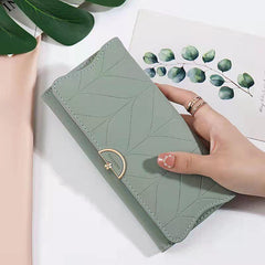 Solid Long Wallet Casual All Match Card Coin Purse Portable Clutch Bag