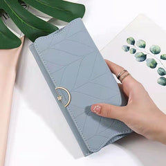 Solid Long Wallet Casual All Match Card Coin Purse Portable Clutch Bag