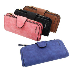 Faux Leather Long Wallet with Multifunctional Features