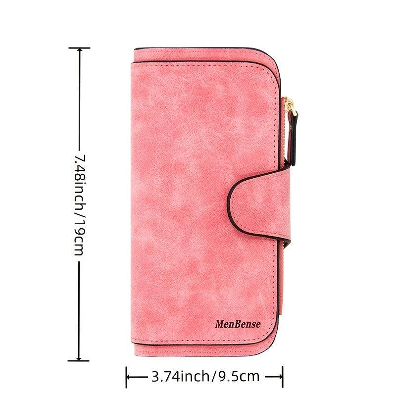 Faux Leather Long Wallet with Multifunctional Features