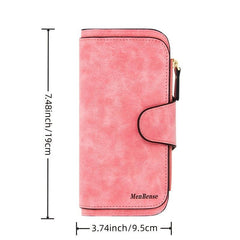 Faux Leather Long Wallet with Multifunctional Features
