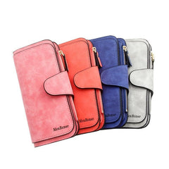 Faux Leather Long Wallet with Multifunctional Features