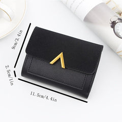 Small Faux Leather Wallet for Women with Card Slots & ID Window