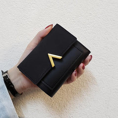 Small Faux Leather Wallet for Women with Card Slots & ID Window